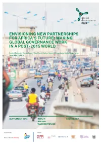 Envisioning New Partnerships for Africa's Future