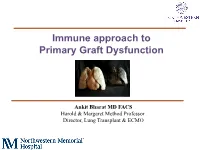 Immune Approach to Primary Graft Dysfunction