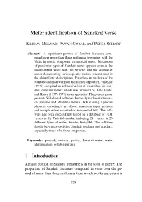 Meter Identification of Sanskrit Verse
