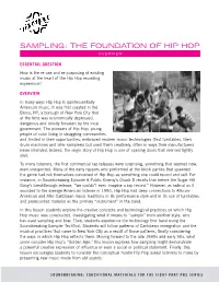 Sampling: the Foundation of Hip Hop Overview