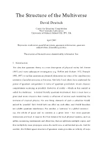 The Structure of the Multiverse David Deutsch