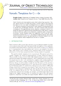 Variadic Templates for C++0X