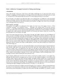 ESSAY 1: a Biblical and Theological Framework for Thinking About Marriage 1. Introduction One of the Charges of the A050 Task Fo