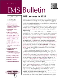IMS Lectures in 2021