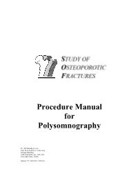 Procedure Manual for Polysomnography
