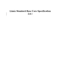 Linux Standard Base Core Specification 2.0.1