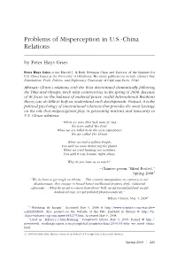 Problems of Misperception in U.S.-China Relations by Peter Hays Gries