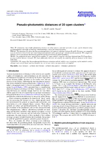 Pseudo-Photometric Distances of 30 Open Clusters? A