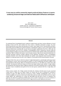 A New Way to Confirm Meteorite Impact Produced Planar Features in Quartz: Combining Universal Stage and Electron Backscatter Diffraction Techniques