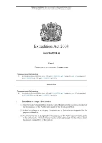 Extradition Act 2003, Part 1