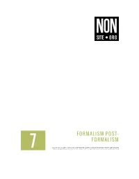 Formalism Post- Formalism
