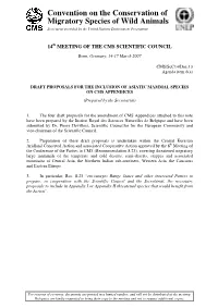 Inclusion of Asiatic Mammal Species on Cms Appendices