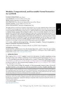 Modular, Compositional, and Executable Formal Semantics for LLVM IR