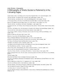A Bibliography of Works Quoted Or Referred to in the Following Pages