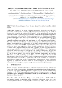 BENGUET FOREST FIRE BURNED AREA & TAAL ASH EXTENT ESTIMATION USING SUPPORT VECTOR MACHINE & THRESHOLDING TECHNIQUES Arlo