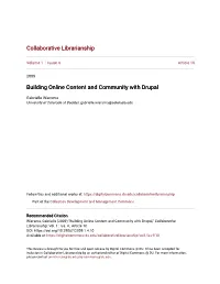 Building Online Content and Community with Drupal