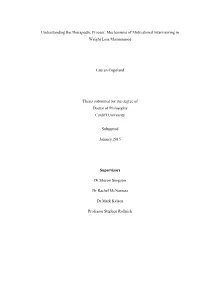 Mechanisms of Motivational Interviewing in Weight Loss Maintenance