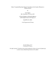 Online Corruption-Reporting, Internet Censorship, and the Limits of Responsive Authoritarianism