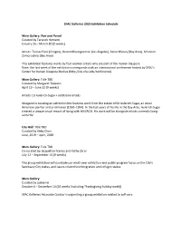 SFAC Galleries 2019 Exhibition Schedule Main Gallery: Part And