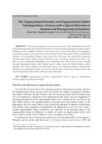 The Organizational Structure and Organizational Culture