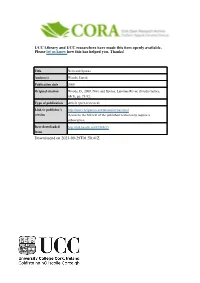 UCC Library and UCC Researchers Have Made This Item Openly Available. Please Let Us Know How This Has Helped You. Thanks! Downlo