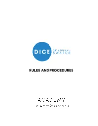 19Th-Annual-DICE-Awards-Rules-And