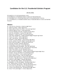 2021 Candidates for U.S. Presidential Scholars Program (PDF)