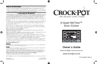 6-Quart Mytime™ Slow Cooker