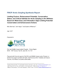 Arctic Grayling Synthesis Report