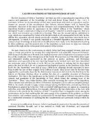 Calvin's Doctrine of the Knowledge of God1