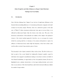 Chapter 5 Role of Cognitive and Other Influences on Rogue Trader