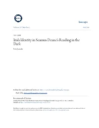 Irish Identity in Seamus Deane's Reading in the Dark Peter Jasinski