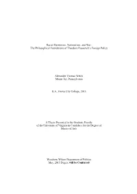 The Philosophical Foundations of Theodore Roosevelt's Foreign