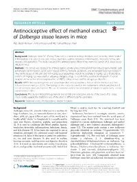 Antinociceptive Effect of Methanol Extract of Dalbergia Sissoo Leaves in Mice Md