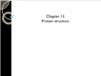 Chapter 13 Protein Structure Learning Objectives