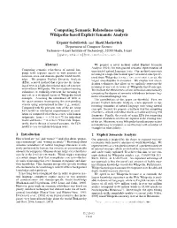 Computing Semantic Relatedness Using Wikipedia-Based Explicit Semantic Analysis
