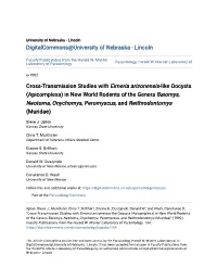 Cross-Transmission Studies with Eimeria Arizonensis-Like Oocysts