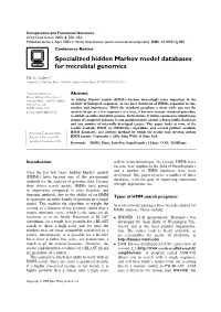 Specialized Hidden Markov Model Databases for Microbial Genomics