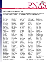 Acknowledgment of Reviewers, 2017