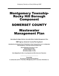 Montgomery Township- Rocky Hill Borough Component SOMERSET COUNTY Wastewater Management Plan