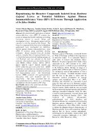 Repositioning the Bioactive Compounds Isolated from Bauhinia