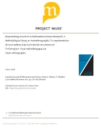 Representing Ourselves in Information Science Research