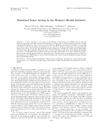 Statistical Issues Arising in the Women's Health Initiative