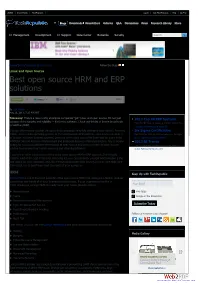 Best Open Source HRM and ERP Solutions