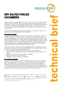 Dry Salted Pickled Cucumbers