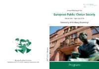 European Public Choice Society Program