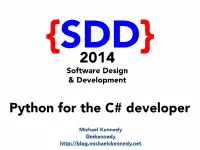 Python for the C# Developer
