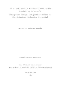 An All-Electric Take-Off and Climb Assisting Aircraft Conceptual Design and Quantification of the Emissions Reduction Potential