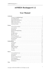AOMEI® Backupper® 3.2 User Manual