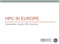 Hpc in Europe
